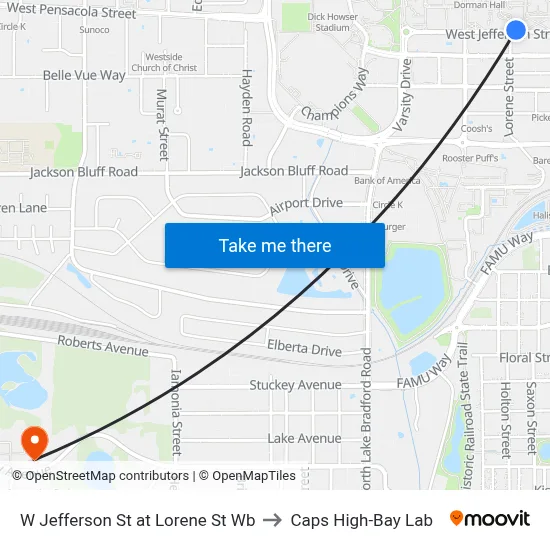 W Jefferson St at Lorene St Wb to Caps High-Bay Lab map