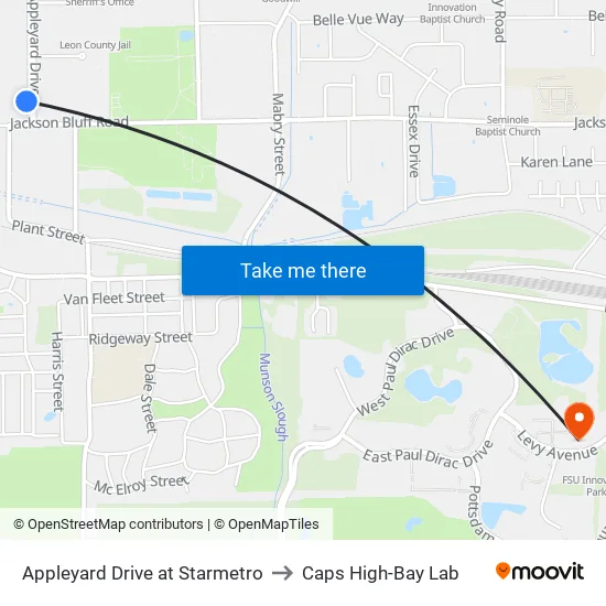 Appleyard Drive at Starmetro to Caps High-Bay Lab map