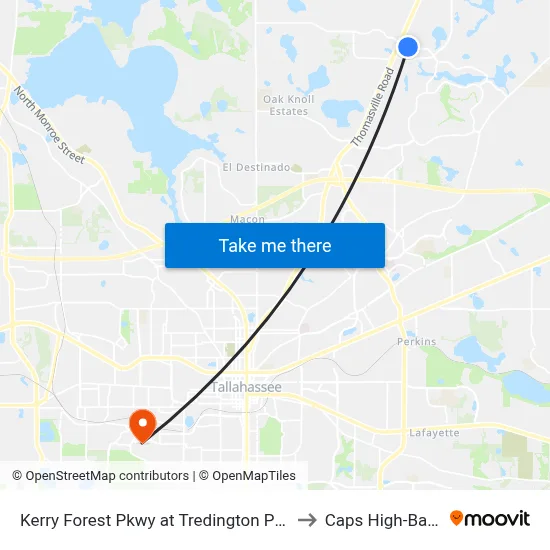 Kerry Forest Pkwy at Tredington Park Dr Wb to Caps High-Bay Lab map