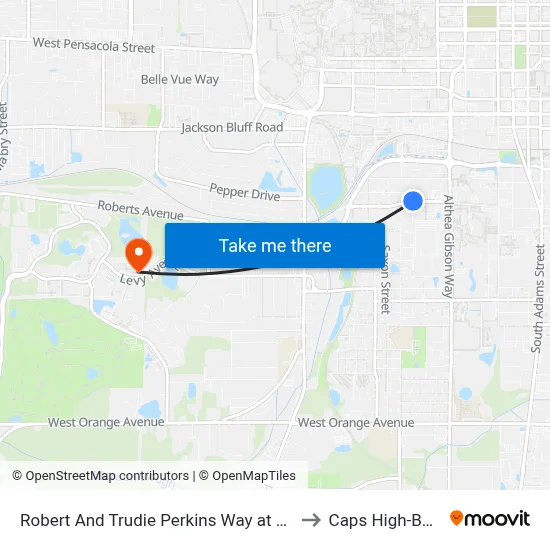 Robert And Trudie Perkins Way at Perry St Wb to Caps High-Bay Lab map