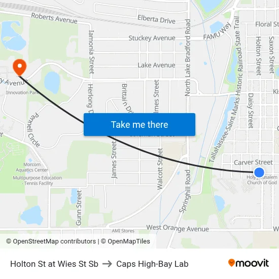 Holton St at Wies St Sb to Caps High-Bay Lab map