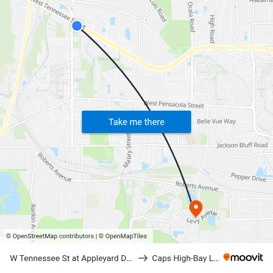 W Tennessee St at Appleyard Dr Sb to Caps High-Bay Lab map