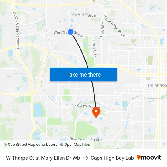 W Tharpe St at Mary Ellen Dr Wb to Caps High-Bay Lab map
