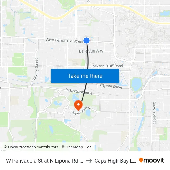 W Pensacola St at N Lipona Rd Wb to Caps High-Bay Lab map