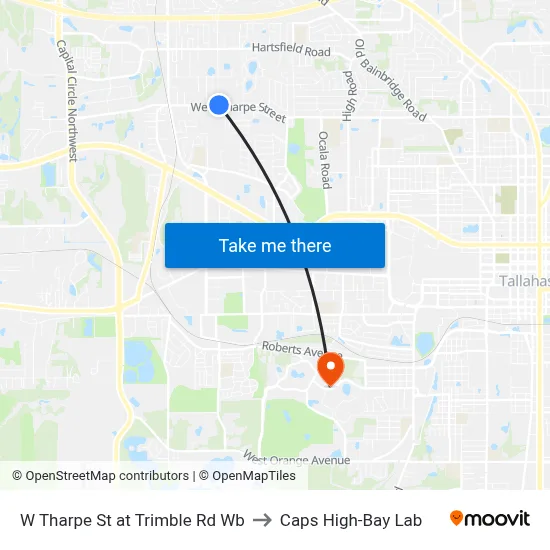 W Tharpe St at Trimble Rd Wb to Caps High-Bay Lab map