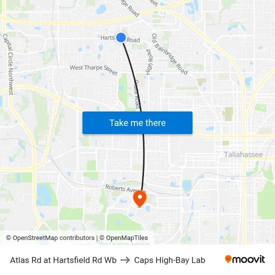 Atlas Rd at Hartsfield Rd Wb to Caps High-Bay Lab map