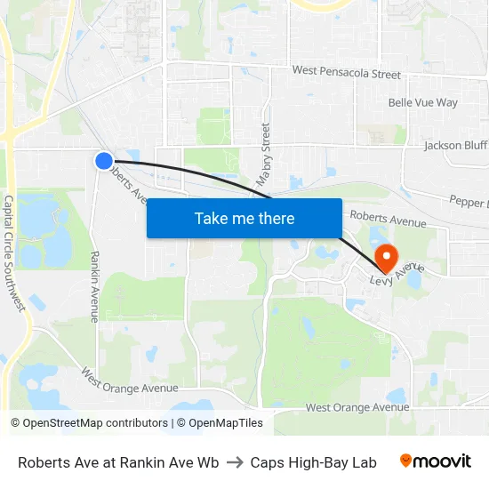 Roberts Ave at Rankin Ave Wb to Caps High-Bay Lab map