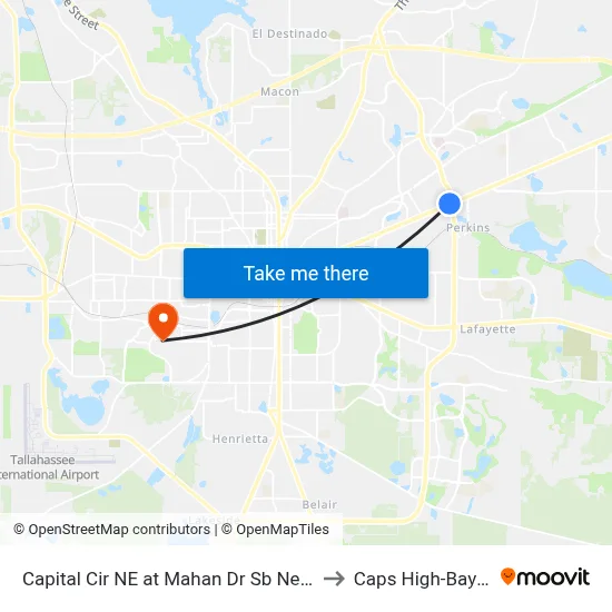 Capital Cir NE at Mahan Dr Sb Near Side to Caps High-Bay Lab map
