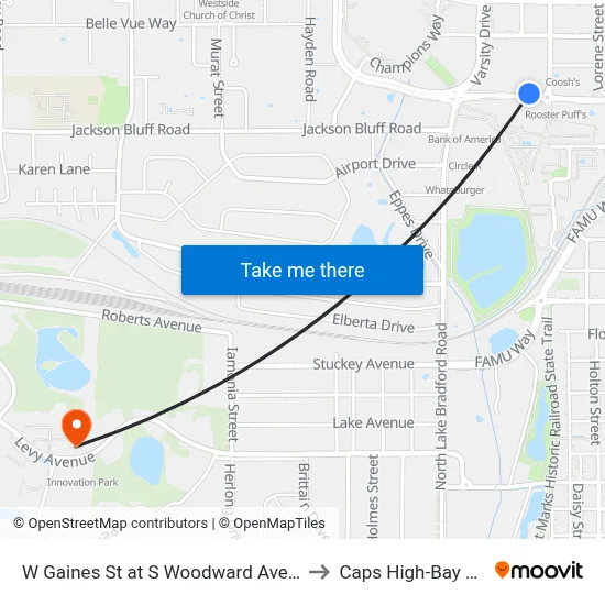 W Gaines St at S Woodward Ave Wb to Caps High-Bay Lab map