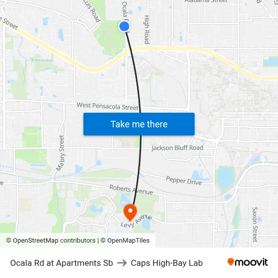 Ocala Rd at Apartments Sb to Caps High-Bay Lab map