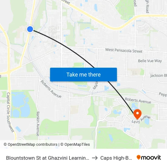 Blountstown St at Ghazvini Learning Center Nb to Caps High-Bay Lab map