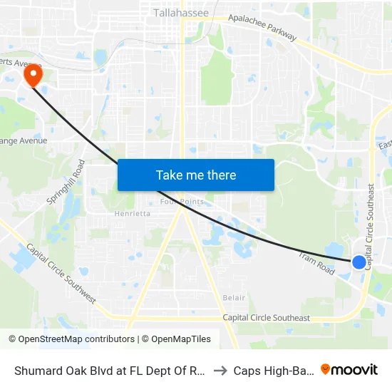 Shumard Oak Blvd at FL Dept Of Revenue Wb to Caps High-Bay Lab map