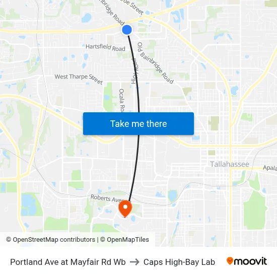 Portland Ave at Mayfair Rd Wb to Caps High-Bay Lab map