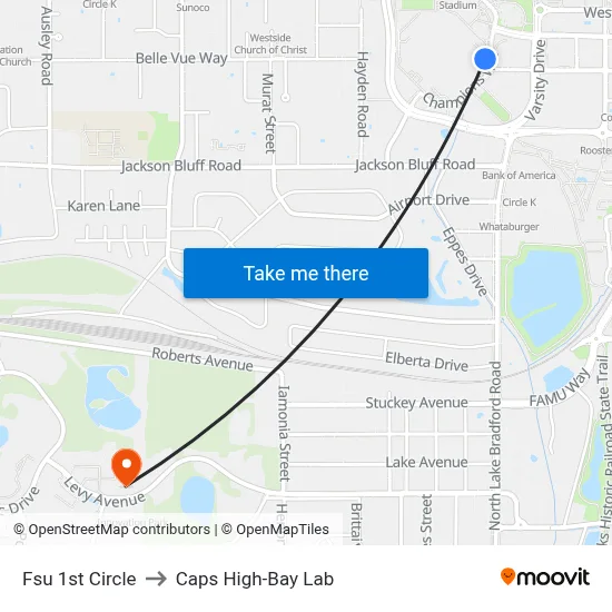 Fsu 1st Circle to Caps High-Bay Lab map