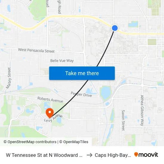 W Tennessee St at N Woodward Ave Wb to Caps High-Bay Lab map