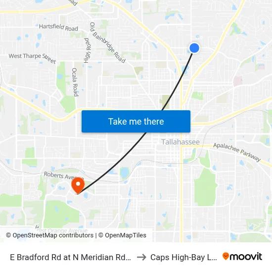 E Bradford Rd at N Meridian Rd Eb to Caps High-Bay Lab map