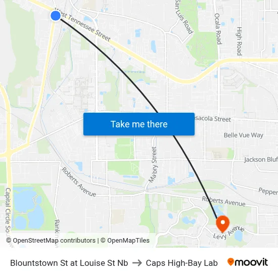 Blountstown St at Louise St Nb to Caps High-Bay Lab map