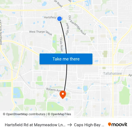 Hartsfield Rd at Maymeadow Ln Wb to Caps High-Bay Lab map