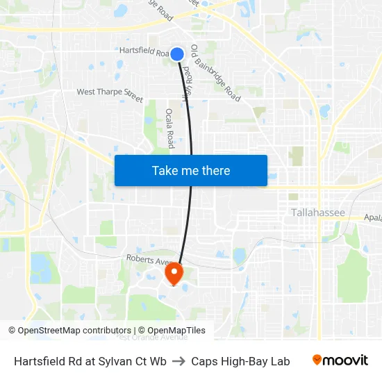 Hartsfield Rd at Sylvan Ct Wb to Caps High-Bay Lab map