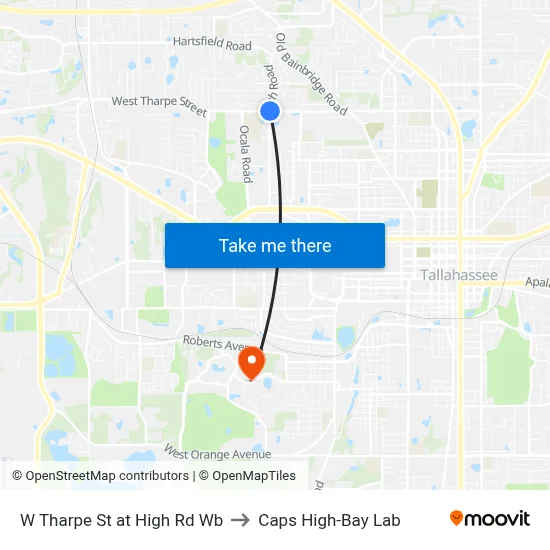 W Tharpe St at High Rd Wb to Caps High-Bay Lab map