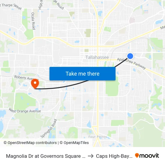 Magnolia Dr at Governors Square Blvd Sb to Caps High-Bay Lab map
