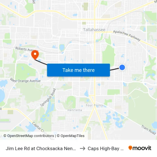 Jim Lee Rd at Chocksacka Nene Sb to Caps High-Bay Lab map