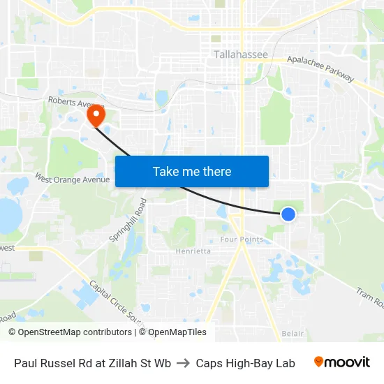 Paul Russel Rd at Zillah St Wb to Caps High-Bay Lab map