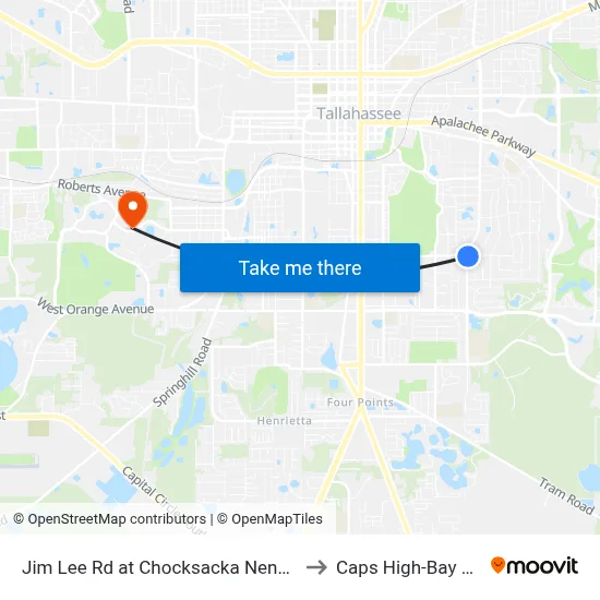 Jim Lee Rd at Chocksacka Nene Nb to Caps High-Bay Lab map
