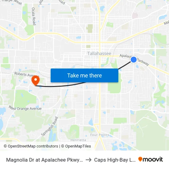 Magnolia Dr at Apalachee Pkwy Nb to Caps High-Bay Lab map