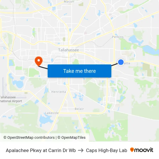 Apalachee Pkwy at Carrin Dr Wb to Caps High-Bay Lab map