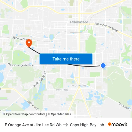 E Orange Ave at Jim Lee Rd Wb to Caps High-Bay Lab map
