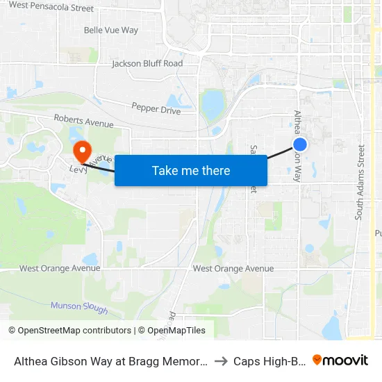 Althea Gibson Way at Bragg Memorial Stadium Nb to Caps High-Bay Lab map