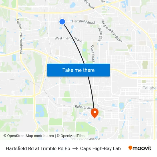 Hartsfield Rd at Trimble Rd Eb to Caps High-Bay Lab map