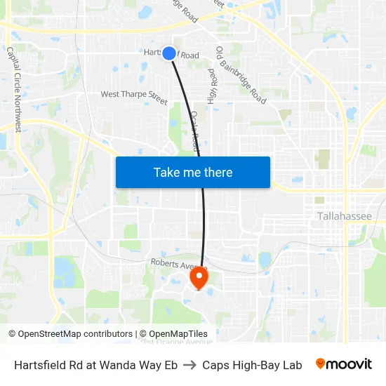 Hartsfield Rd at Wanda Way Eb to Caps High-Bay Lab map