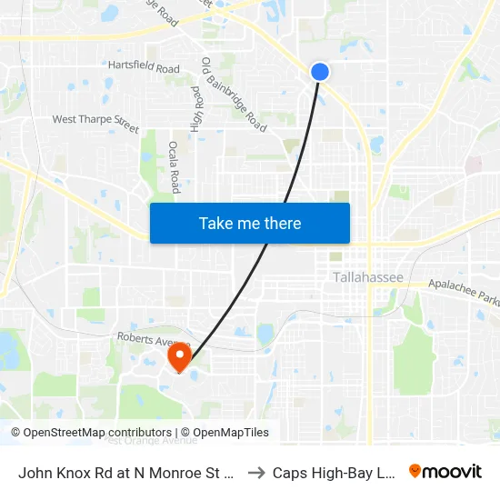John Knox Rd at N Monroe St Eb to Caps High-Bay Lab map