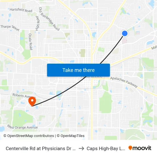 Centerville Rd at Physicians Dr Nb to Caps High-Bay Lab map