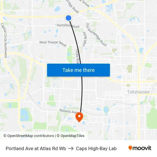 Portland Ave at Atlas Rd Wb to Caps High-Bay Lab map