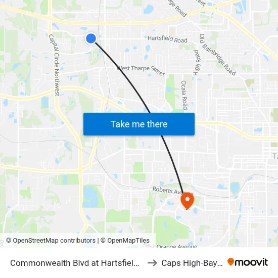 Commonwealth Blvd at Hartsfield Rd Wb to Caps High-Bay Lab map