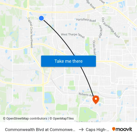 Commonwealth Blvd at Commonwealth Business Dr Wb to Caps High-Bay Lab map