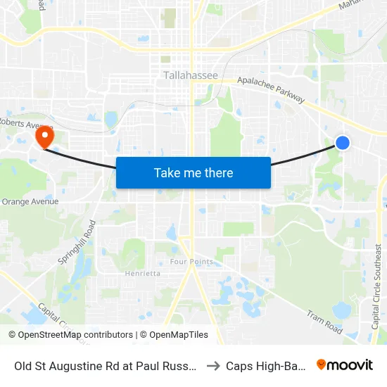 Old St Augustine Rd at Paul Russell Rd Eb to Caps High-Bay Lab map