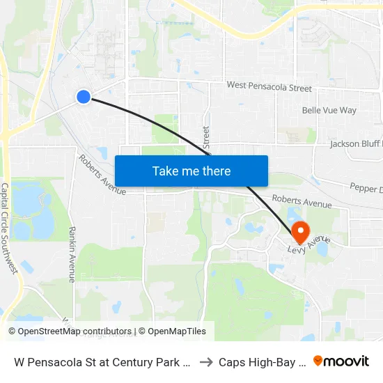 W Pensacola St at Century Park Dr Wb to Caps High-Bay Lab map