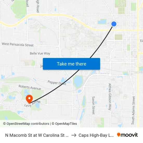 N Macomb St at W Carolina St Sb to Caps High-Bay Lab map