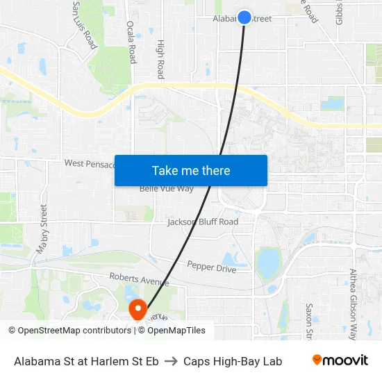 Alabama St at Harlem St Eb to Caps High-Bay Lab map