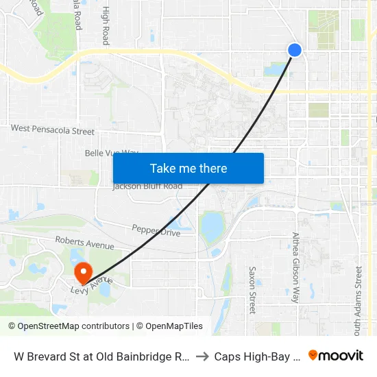 W Brevard St at Old Bainbridge Rd Wb to Caps High-Bay Lab map