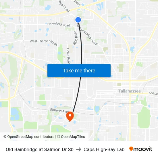 Old Bainbridge at Salmon Dr Sb to Caps High-Bay Lab map