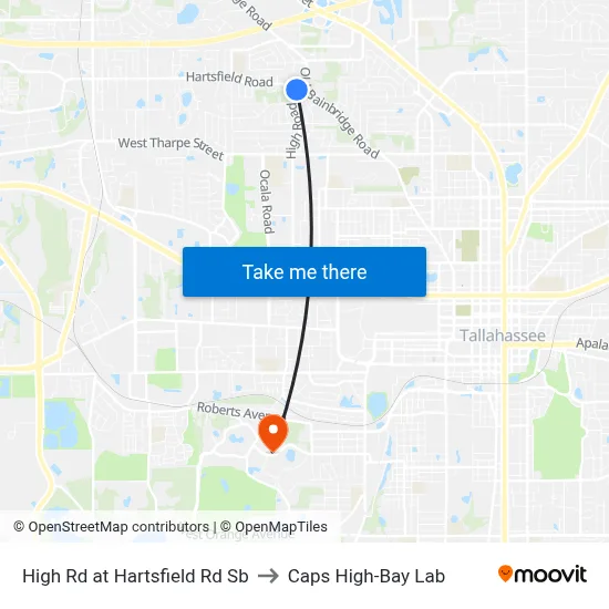 High Rd at Hartsfield Rd Sb to Caps High-Bay Lab map