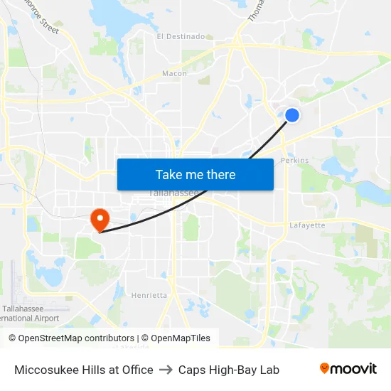 Miccosukee Hills at Office to Caps High-Bay Lab map