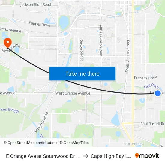 E Orange Ave at Southwood Dr Eb to Caps High-Bay Lab map