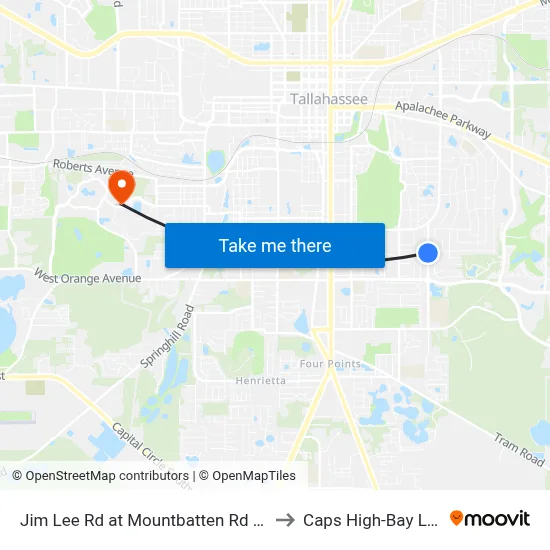 Jim Lee Rd at Mountbatten Rd Nb to Caps High-Bay Lab map