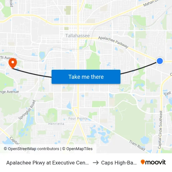 Apalachee Pkwy at Executive Center Dr Wb to Caps High-Bay Lab map